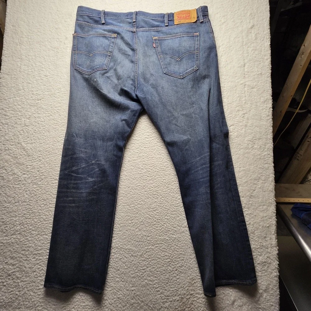 Levis 501 Jeans Mens 48x32 Blue Regular Fit Straight Denim Pants Stretch